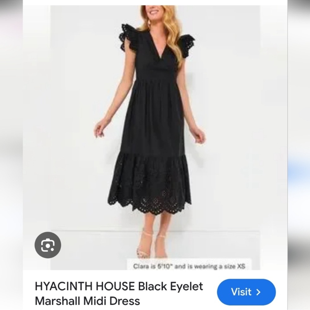 Tuckernuck Hyacinth House Black Eyelet Midi Dress